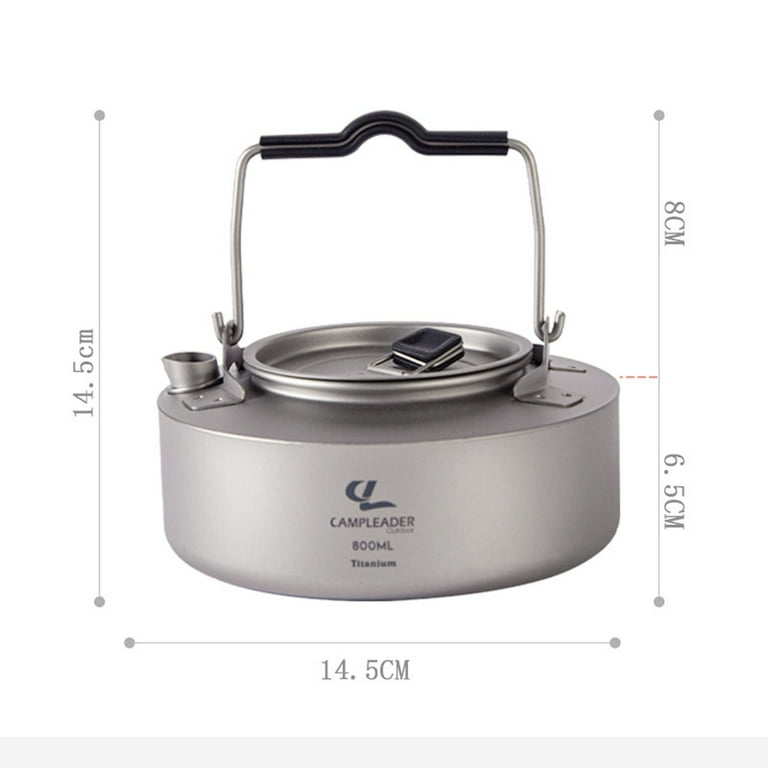 Portable 800ML Lightweight Stainless Steel Camping Kettle, Durable and  Portable Camp Tea Pot