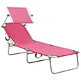 thumbnail image 2 of Suitable for Outdoor,Lawn,Courtyard,Beach,Sunbathing,Folding Sun Lounger with pink Aluminium, 2 of 9