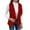 Red, variant on BiZtdJrK Womens Fuzzy Fleece Vest Fall Winter Warm Sleeveless Sherpa Vest Jacket Solid Color Casual Lapel Waistcoat 50 Percent off Sales Today Blue M