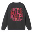 thumbnail image 4 of Gibobby Sudadera de mujer Sudadera suelta para mujer cuello redondo para otoño e invierno(Gris oscuro,XG), 4 of 5