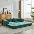 thumbnail image 2 of 78'' Convertible Folding Sofa Bed, Floor Sleeper Sofa Couch with Fixed-Shape Frame, Compression Comfy Couch, Boneless Modular Sectional Sofa, No Assembly Required, for Living Room, Bedroom, Dark Green, 2 of 8