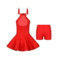 thumbnail image 2 of Alvivi Kids Girls Dancing Clothes Set Sleeveless Latin Dress+Boxer Shorts+Tassel Earrings, 2 of 7