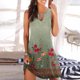 thumbnail image 1 of Vestidos Puntoco para mujer, vestido informal holgado de verano con estampado Floral, vestido sin mangas con agujeros para playa, vestidos sin mangas, 1 of 4