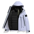 thumbnail image 2 of KIHOUT Unisex Detachable Hood Down Jacket - Warm Windproof Fleece Lined Thickened Zipper Pocket Long Sleeve Coat for Winter Sports, 2 of 3