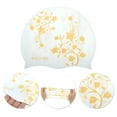 thumbnail image 3 of Unique Bargains 1 Pc Silicone Waterproof Floral Pattern Swim Cap Yellow White, 3 of 5