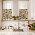 thumbnail image 3 of 3 Piece Kitchen Curtains and Valances Set Rustic Botanical Cafe Curtains 24 Inch Length Vintage Floral Wildflower Valance & Tier Curtain for Living Room Bedroom Small Window 54"x18"+27"x24"*2, 3 of 6
