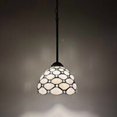 thumbnail image 2 of Tiffany Mini Hanging Lamp White Stained Glass Crystal Beans LED Bulb Pendant Light, 2 of 4