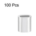 thumbnail image 3 of M3 Aluminum Oval Sleeve 3.3mm(1/8") Steel Wire Rope Ferrule 100 Pcs, 3 of 5