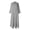 Gray, variant on Rggeeun Women'S Dresses Solid Color Loose Fit Ankle-Length Long Sleeve V Neck Waist Shirring Design Soft Breathable With Front Buttons & Pleated Ruffle For Summer Office Stylish Playwear,Black,L