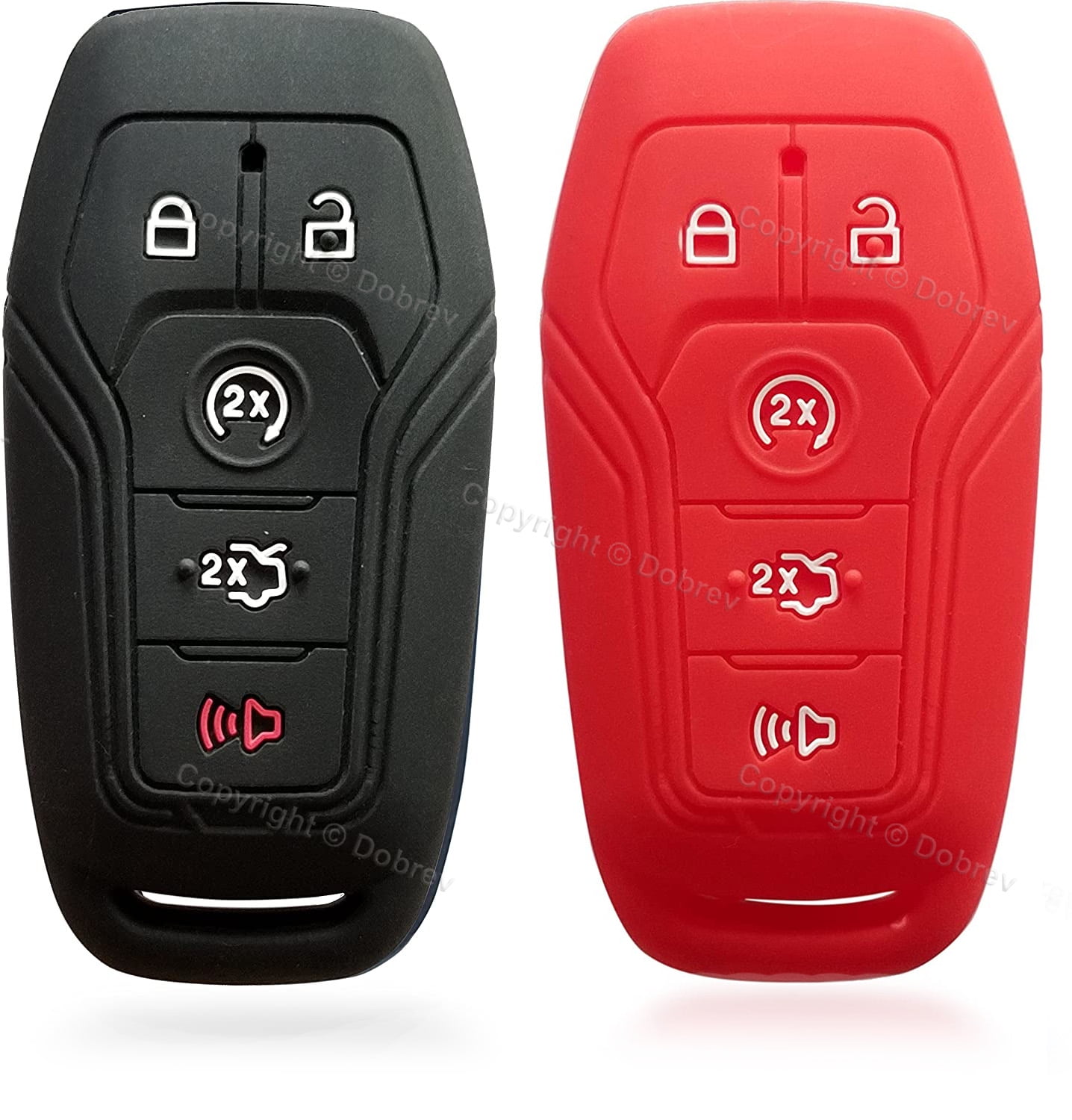 black&red Car Remote Key Cover Fob Silicone Outer Case For Ford Lincoln Fusion MKZ Mustang MKC Outer Casing Shell Jacket Protector 5 buttons 
