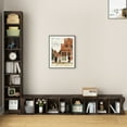 thumbnail image 4 of VECELO Tall Narrow Corner Bookcase, Enclosed Free-Standing Storage Cabinet with Adjustable Shelves, Anti-tilting Device and Dust-Free Organization, Brown, 4 of 11