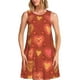 thumbnail image 1 of Easygdp Flower Hearts para Vestido Transpirable de Mujer, Vestido Suelto de Manga Corta con Pliegues y Bolsillos para el Verano, 1 of 7