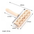 thumbnail image 3 of Rolling Pin Wooden Roller Dough Engraved Embossed Pastry Baking Tools New Year Kitchen Tool, 3 of 4
