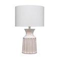 thumbnail image 1 of Benjara BM263647 Table Lamp with Ceramic Riged Urn Base & Drum Base, White, 1 of 5
