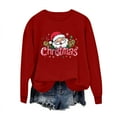 thumbnail image 4 of Cute Santa Sweatshirt for Women Vintage Christmas Crewneck Long Sleeve Tops Oversized Fall Sweatshirts, 4 of 4