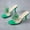 Green, variant on EQWLJWE Women's Clear Square Toe Heels Sandals Transparent Strap with Pearls Stiletto High Heels Slip on Mules Heeled Sandals