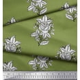 thumbnail image 3 of Soimoi Polyester Crepe Fabric Leaves & Floral Block Print Fabric by Yard 42 Inch Wide, 3 of 3