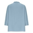 thumbnail image 6 of Sevevn Women's New 3/4 Sleeve Lace Neckline Solid Color Pullover Casual Top New Year Savings Blue L, 6 of 6