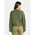 thumbnail image 3 of Time and Tru Women's Ribbed V Neck Sweater, Lightweight, Sizes XS-XXXL, 3 of 5