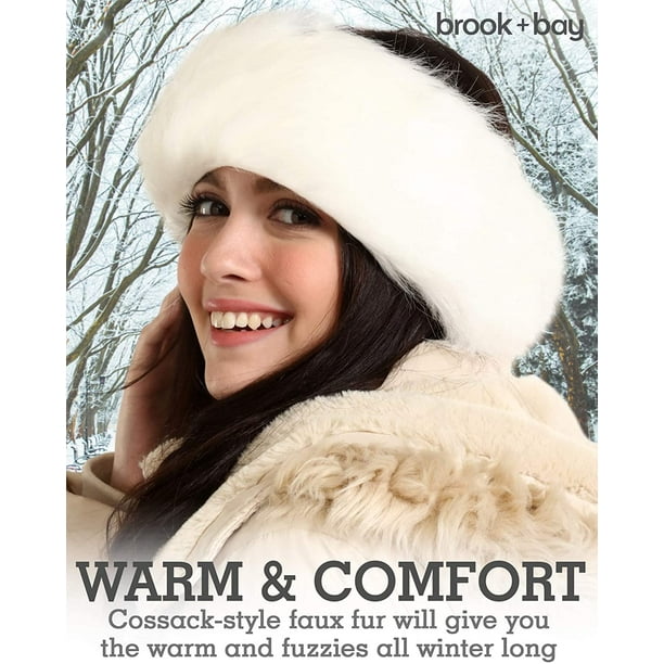 Faux Fur Headband for Women - Furry Winter Russian Ear Warmer for