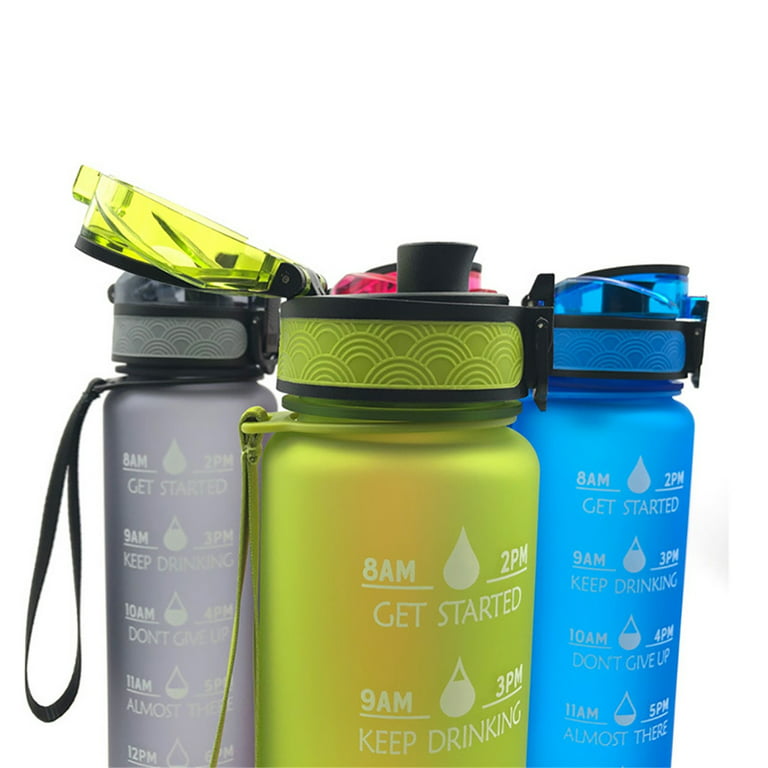SDJMa Water Bottle Set of 2 with Times to Drink and Straw, Motivational  Drinking Water Bottles with Wrist Strap, Leakproof BPA & Toxic Free, for