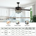 thumbnail image 6 of Gymax 52'' Ceiling Fan with Light Retro Ceiling Fan with Reversible Blades & Remote, 6 of 9