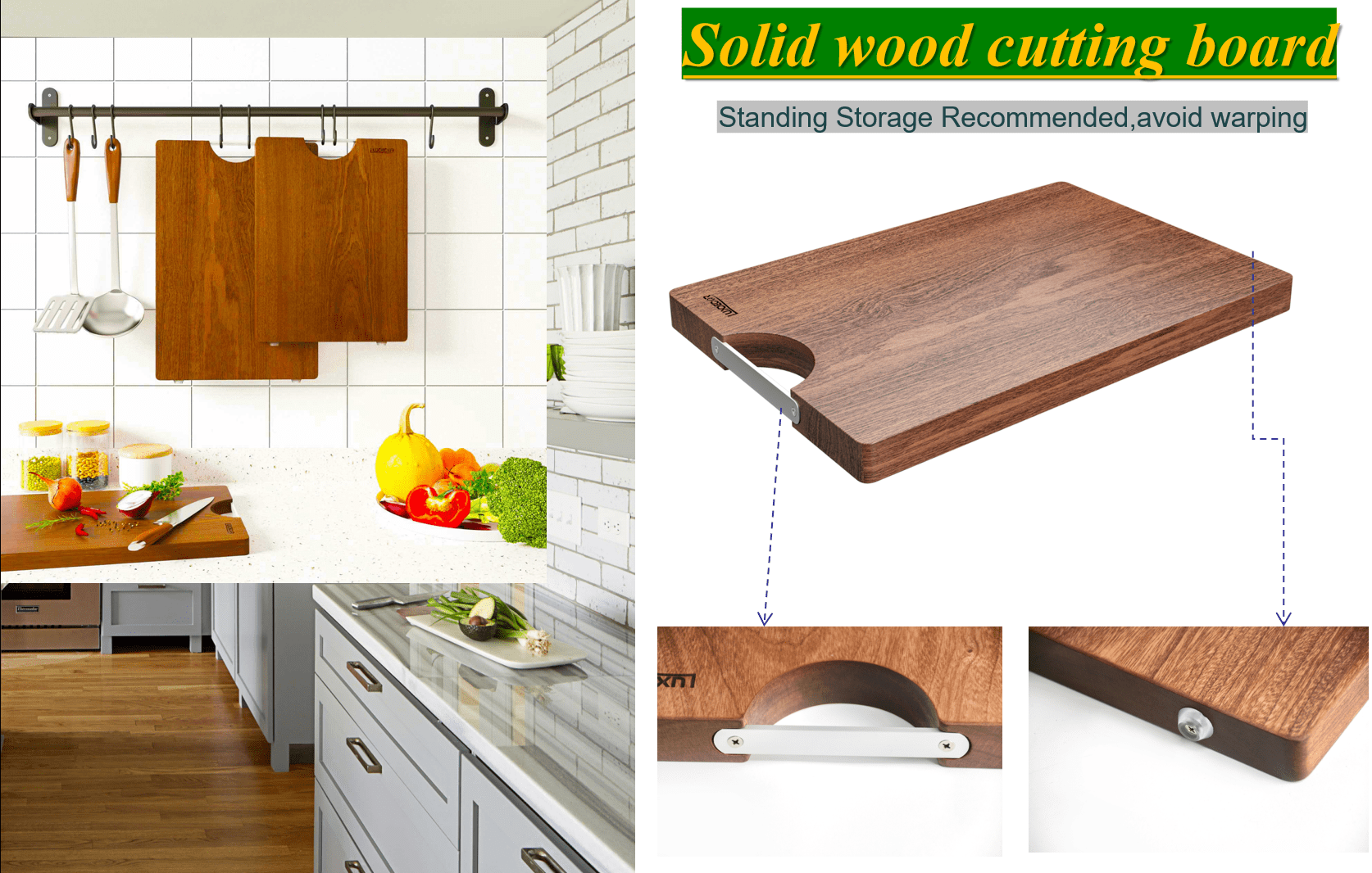 Real Solid Wood Cutting Board- Single Piece Wooden Cutting Board No Splicing&Glue, Sapele Wood Cutting Boards Of 17.7 * 11 .8* 1.2 in Heavy Duty