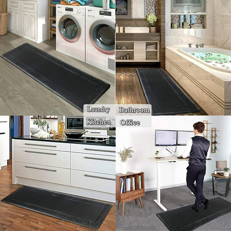 Sanmadrola Kitchen Runner Rugs and Mats 0.75'' Extra Thick Anti Fatigue  20''x47'' Waterproof Non Slip Heavy Duty Cushioned Standing Rugs and Mats  for