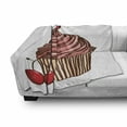 thumbnail image 3 of Cupcake Soft Flannel Fleece Throw Blanket, Delicious Cake Icing and Cherry Flavour Homemade Dessert Nutrition, Cozy Plush for Indoor and Outdoor Use, 50" x 60", Coral Vermilion Peach, by Ambesonne, 3 of 6