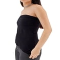 thumbnail image 2 of Women‘s Casual Basic Wrap Chest Tube Tops Irregular Hem Strapless Backless Tank Tops Bandeau Tops, 2 of 4