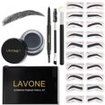 thumbnail image 1 of Lavone Kit de plantillas para sellos de cejas Kit trío de sellos para cejas con lápiz de cejas resistente al agua Pomada para cejas 20 plantillas para cejas Cepillo para cejas de doble punta y aplicad, 1 of 1