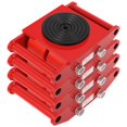 thumbnail image 2 of BeesClover 4 Pcs Chariot de Machinerie Industrielle, Chariot en Acier au Carbone Robuste de 6 Tonnes avec Rotation à 360° et 4 Roues en Pu, Idéal pour Ateliers, Entrepôts, 2 of 9