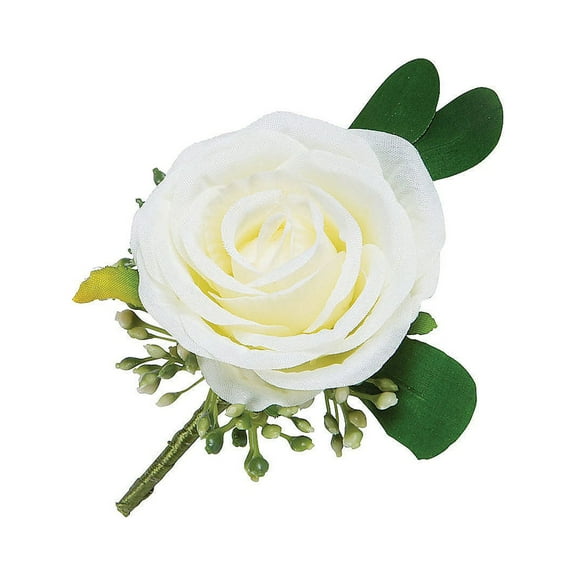 White Rose Boutonnieres (6Pc) - Home Decor - 6 Pieces