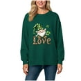 thumbnail image 5 of Binmer Women's St. Patrick's Day Sweatshirt,Irish Leprechaun Long Sleeve Graphic Sweatshirts, Women's Plus Khaki,Size L, 5 of 6
