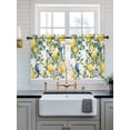thumbnail image 2 of Botanical Lemon Tier Curtains 36 Inch Length,Sheer Curtains for Bedroom Living Room Window Watercolor Blue Birds Green Leaves Rod Pocket Drapes Kitchen Curtains Small Half Window 27.5"x36" 2 Panels, 2 of 6