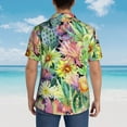 thumbnail image 6 of Balery Watercolor Blooming Cactus Print Men's Hawaiian Shirts Short Sleeve Beach Shirt Relaxed Fit Vacation Button Down Shirts-Large, 6 of 9