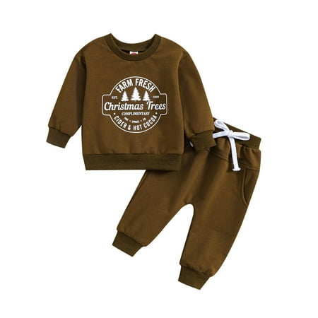 

Bjutir Cute Outfits Set For Boys Girls Toddler Long Sleeve Christmas Letter Prints T Shirt Pullover Tops Pants Outfits