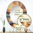 thumbnail image 3 of Designart "Sunlit Horizons Beach Photo VI" Nautical & Beach Round Wall Mirror - Coastal Oval Printed Decorative Oversized Mirror - Multiple Color Options, 3 of 4