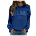 thumbnail image 2 of Womens Spring Sweatshirts Senior 2026 Print Crewneck Y2K Pullover Casual Long Sleeve Loose Fit Tops, 2 of 7