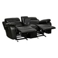 thumbnail image 6 of Lexicon Marille Faux Leather 2-Piece Manual Reclining Sofa Set in Black, 6 of 16