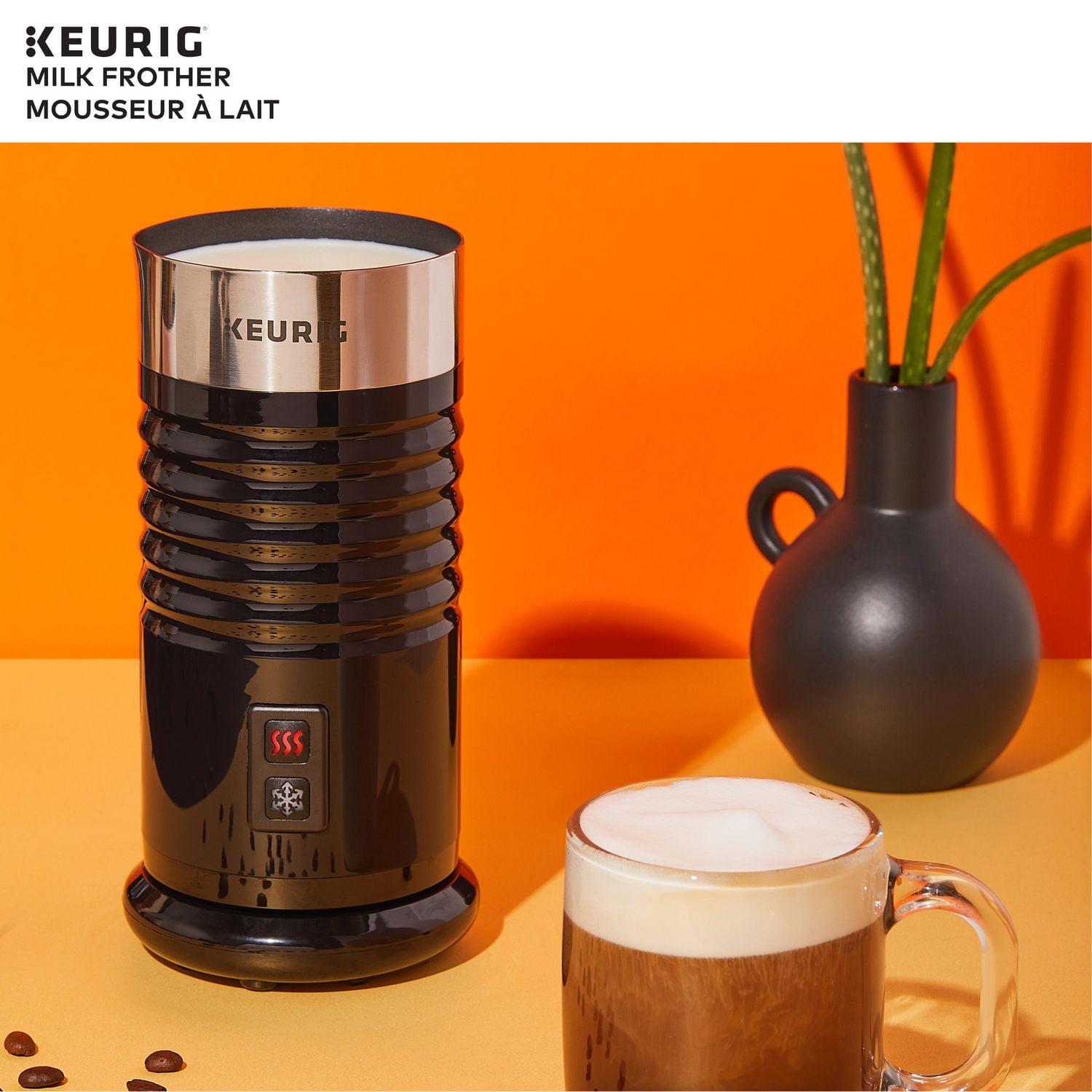 Keurig Milk Frother For Lattes And Cappuccinos, Features Hot And Cold Function, Froth cold or hot beverages