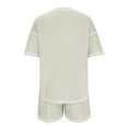 thumbnail image 5 of 2 Piece Loungewear Set for Women Knit Matching Sets Short Sleeve Top with Lounge Shorts 2PCS Outfits, 5 of 5