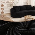 thumbnail image 5 of IDEALSOUL 118" Oversized Curved Modular Sectional Sofa, Deep Seat Upholstered Boneless Couch Sofa, Modern Flannel L-Shape Cloud Couch for Living Room, No Assembly Required, Black, 5 of 11