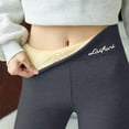 thumbnail image 3 of Warm leggings for women winter thickened warm sherpa casual leggings super stretch puffy pants for fitness running hiking,dark gray, 3 of 4