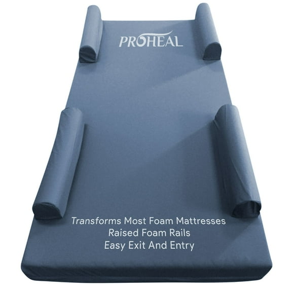 Proheal Hospital Bed Foam Mattress Cover with Bed Rails - 36" x 80" x 6" x 9"