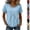 A-Blue, variant on Womens Summer Tops Solid Color Crew Neck Hollow Out Short Sleeve Cotton Blend Stylish Top