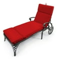 thumbnail image 2 of Jordan Manufacturing 72" x 21" Timeless Ablaze Red Solid Rectangular Outdoor Chaise Lounge Cushion with Ties and Hanger Loop, 2 of 12