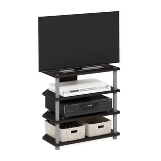 Mobile TV Convenience Concepts Designs2Go – Vetro Nero E Acciaio – 60x40x68 Cm – Con Ante E Scaffali