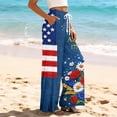 thumbnail image 4 of Dress Pants Women Petite High Waisted Wide Leg Summer Beach Vacation Pants Boho Lounge Casual Palazzo Trousers, 4 of 5