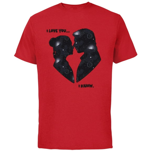 Star Wars Princess Leia Han Solo Wedding Valentine’s Love - Short Sleeve Cotton T-Shirt for Adults - Customized-Red